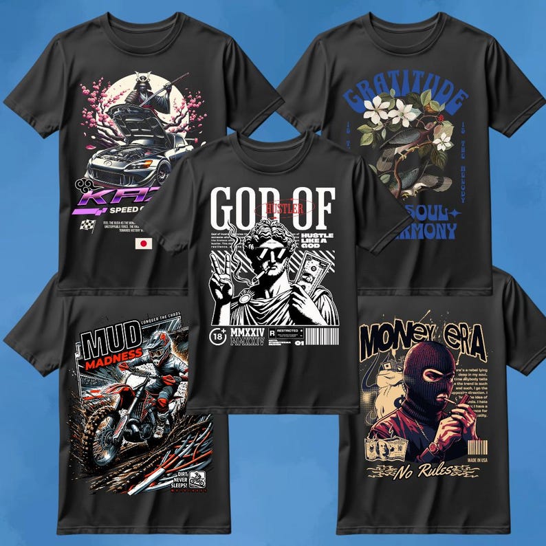 2000+ Streetwear T-Shirt PNG Designs Ultimate Bundle for POD & Clothing Brands, Urban Fashion Graphic Digital Download, Printable Designs,