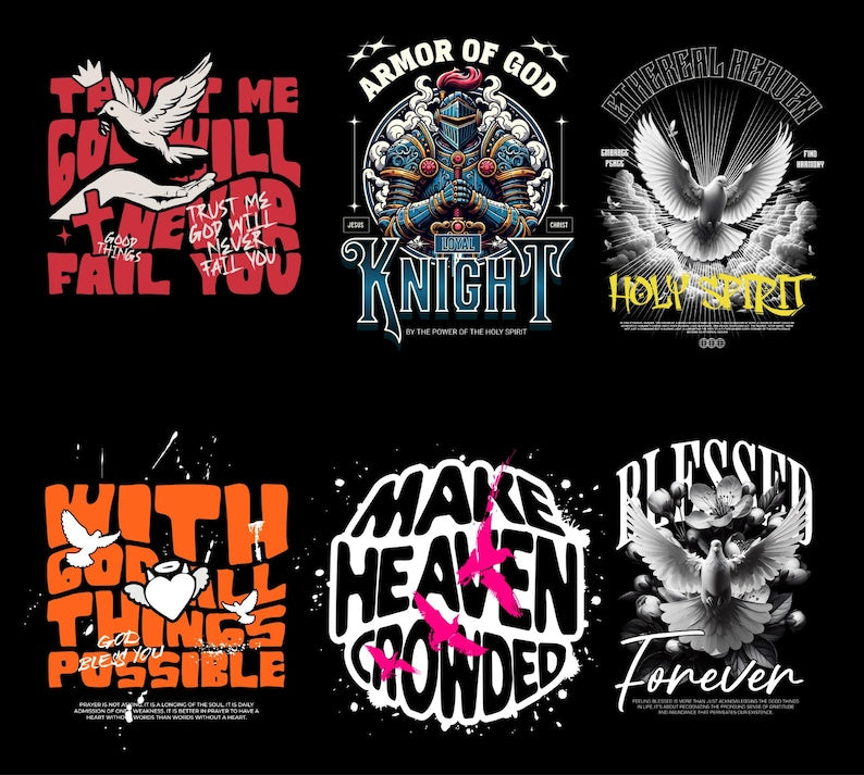 450+ Christian Streetwear Collection | Trendy Christian Designs | Unique T-Shirt Designs in PNG | Streetwear Bundle