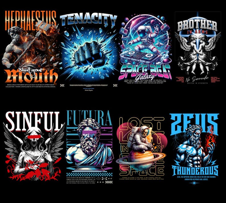 2000+ Streetwear T-Shirt PNG Designs Ultimate Bundle for POD & Clothing Brands, Urban Fashion Graphic Digital Download, Printable Designs,