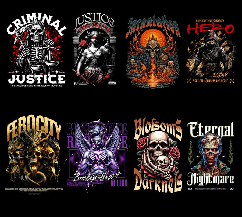 2000+ Streetwear T-Shirt PNG Designs Ultimate Bundle for POD & Clothing Brands, Urban Fashion Graphic Digital Download, Printable Designs,