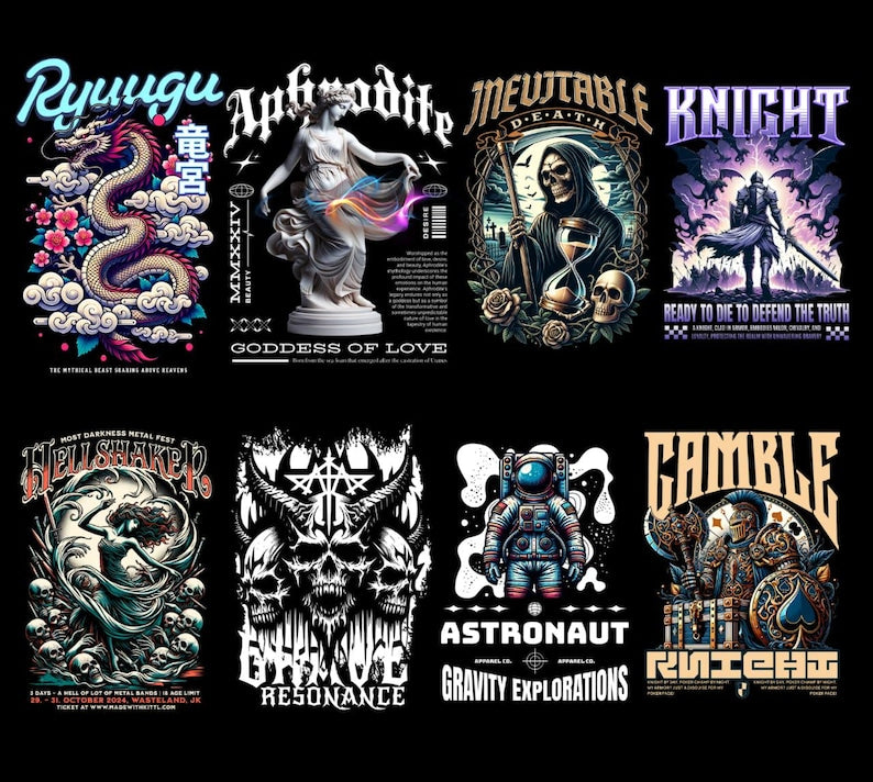 2000+ Streetwear T-Shirt PNG Designs Ultimate Bundle for POD & Clothing Brands, Urban Fashion Graphic Digital Download, Printable Designs,