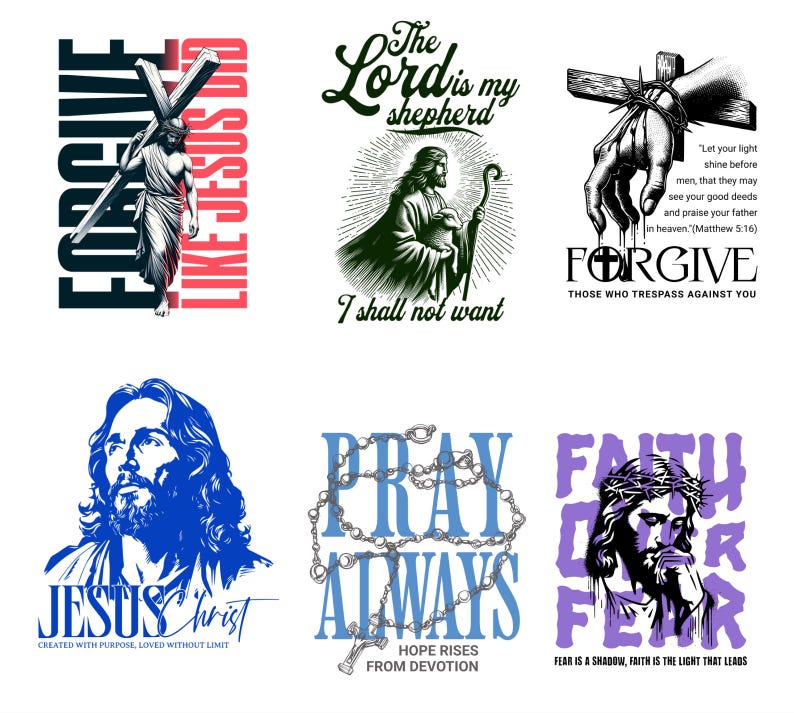 450+ Christian Streetwear Collection | Trendy Christian Designs | Unique T-Shirt Designs in PNG | Streetwear Bundle