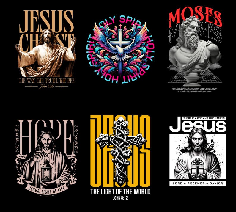450+ Christian Streetwear Collection | Trendy Christian Designs | Unique T-Shirt Designs in PNG | Streetwear Bundle