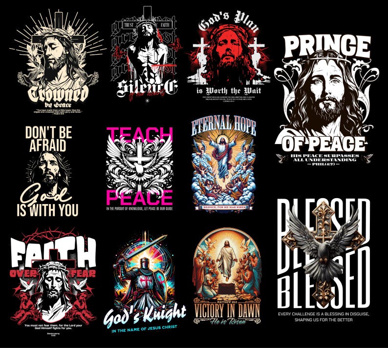 450+ Christian Streetwear Collection | Trendy Christian Designs | Unique T-Shirt Designs in PNG | Streetwear Bundle