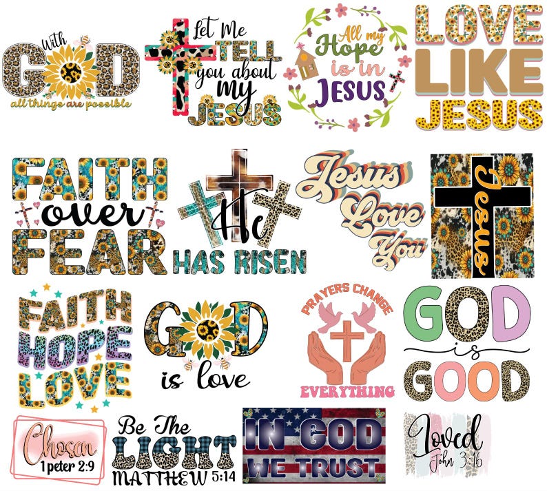 500+ Christian T-Shirt Designs PNG Bundle | Bible Verse Shirt PNG | Faith-Based Sublimation Files Jesus Christ Streetwear Urban