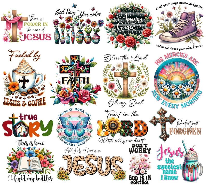 500+ Christian T-Shirt Designs PNG Bundle | Bible Verse Shirt PNG | Faith-Based Sublimation Files Jesus Christ Streetwear Urban