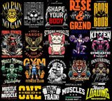 500+ Ultimate Fitness PNG Design Bundle | Powerful Motivational Quotes & Bold Graphics for Gym T-Shirts