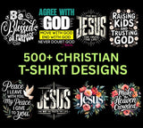 500+ Christian T-Shirt Designs PNG Bundle | Bible Verse Shirt PNG | Faith-Based Sublimation Files Jesus Christ Streetwear Urban