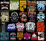 500+ Ultimate Fitness PNG Design Bundle | Powerful Motivational Quotes & Bold Graphics for Gym T-Shirts