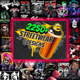 2250+ Streetwear T-Shirt Designs Bundle: PNG, SVG, AI (Digital Download)