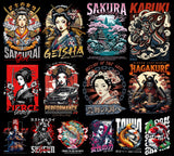 Over 200 high-quality Japanese culture T-shirt design PNGs featuring samurai, geisha, koi fish, katana, cherry blossoms, and ukiyo-e art. Perfect for POD, Japanese streetwear shirts, Asian vintage fashion, anime-inspired apparel, and Tokyo urban clothing designs. Transparent background. Ready-to-use Japan aesthetic clipart for t-shirts, hoodies, stickers, and more.