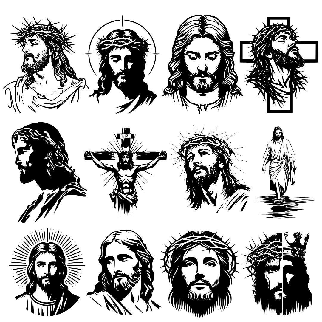 Jesus Christ svg, Jesus svg, Jesus face svg, Jesus silhouette svg, sacred heart svg, christian jesus svg, religious jesus svg, jesus line art svg, jesus portrait svg, crown of thorns svg, messiah svg, savior svg, jesus outline svg, crucifix jesus svg, catholic jesus svg, christian cricut files, jesus cut file, bible jesus art, holy jesus svg, jesus vector art