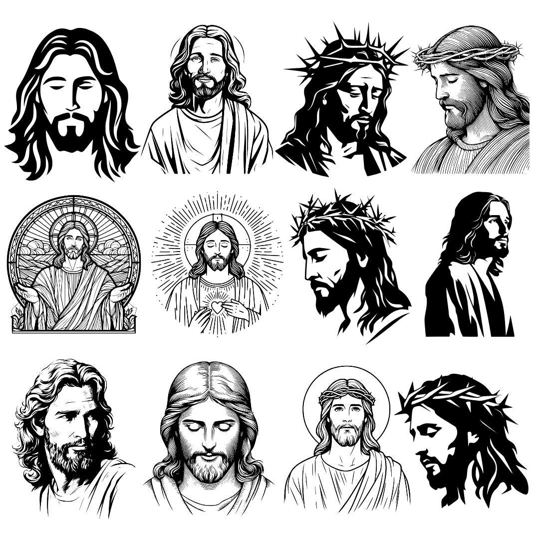 Jesus Christ svg, Jesus svg, Jesus face svg, Jesus silhouette svg, sacred heart svg, christian jesus svg, religious jesus svg, jesus line art svg, jesus portrait svg, crown of thorns svg, messiah svg, savior svg, jesus outline svg, crucifix jesus svg, catholic jesus svg, christian cricut files, jesus cut file, bible jesus art, holy jesus svg, jesus vector art