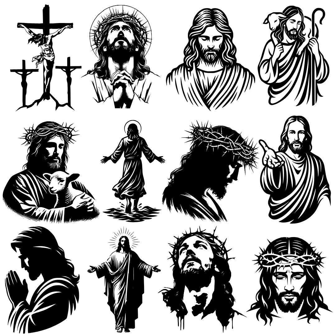 Jesus Christ svg, Jesus svg, Jesus face svg, Jesus silhouette svg, sacred heart svg, christian jesus svg, religious jesus svg, jesus line art svg, jesus portrait svg, crown of thorns svg, messiah svg, savior svg, jesus outline svg, crucifix jesus svg, catholic jesus svg, christian cricut files, jesus cut file, bible jesus art, holy jesus svg, jesus vector art