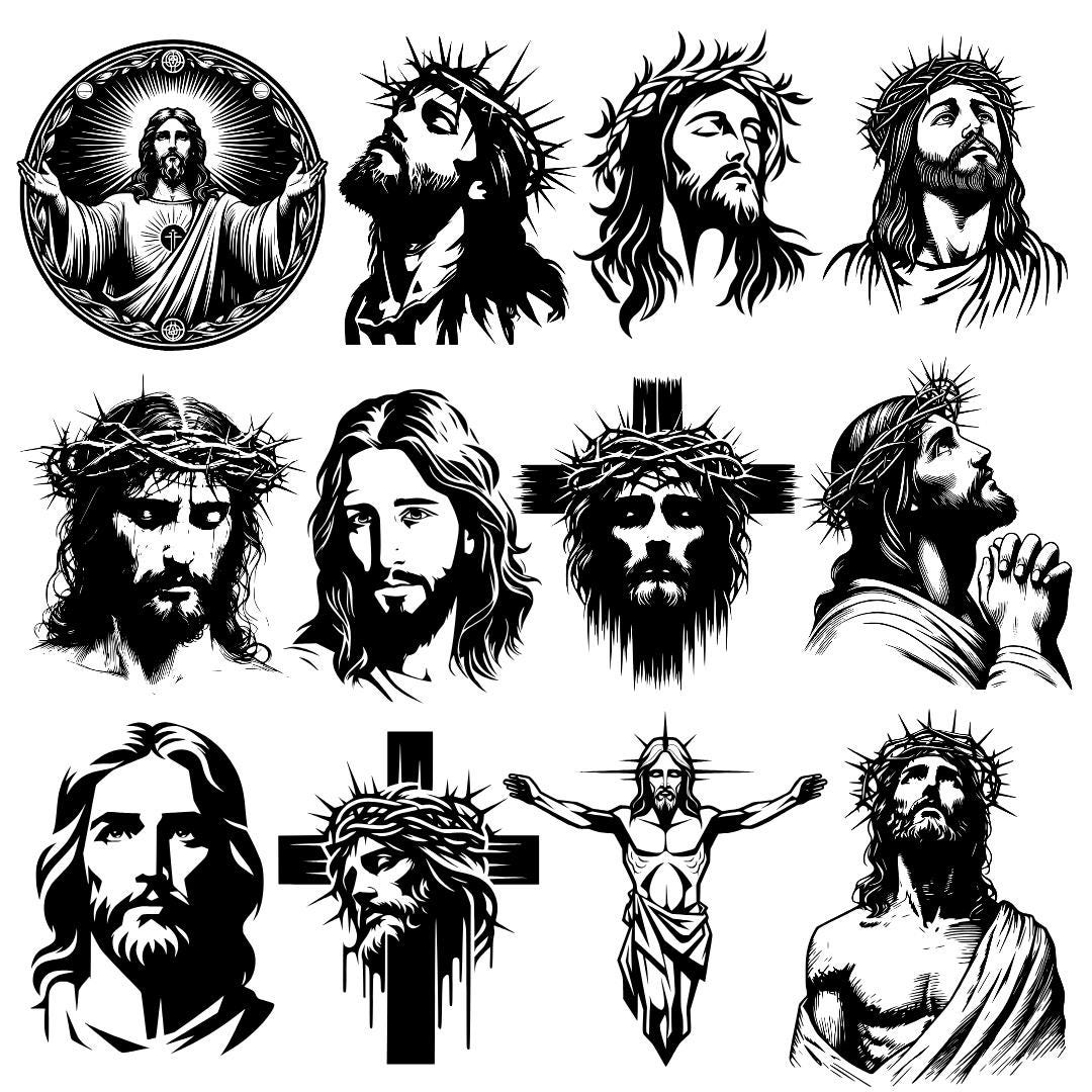 Jesus Christ svg, Jesus svg, Jesus face svg, Jesus silhouette svg, sacred heart svg, christian jesus svg, religious jesus svg, jesus line art svg, jesus portrait svg, crown of thorns svg, messiah svg, savior svg, jesus outline svg, crucifix jesus svg, catholic jesus svg, christian cricut files, jesus cut file, bible jesus art, holy jesus svg, jesus vector art