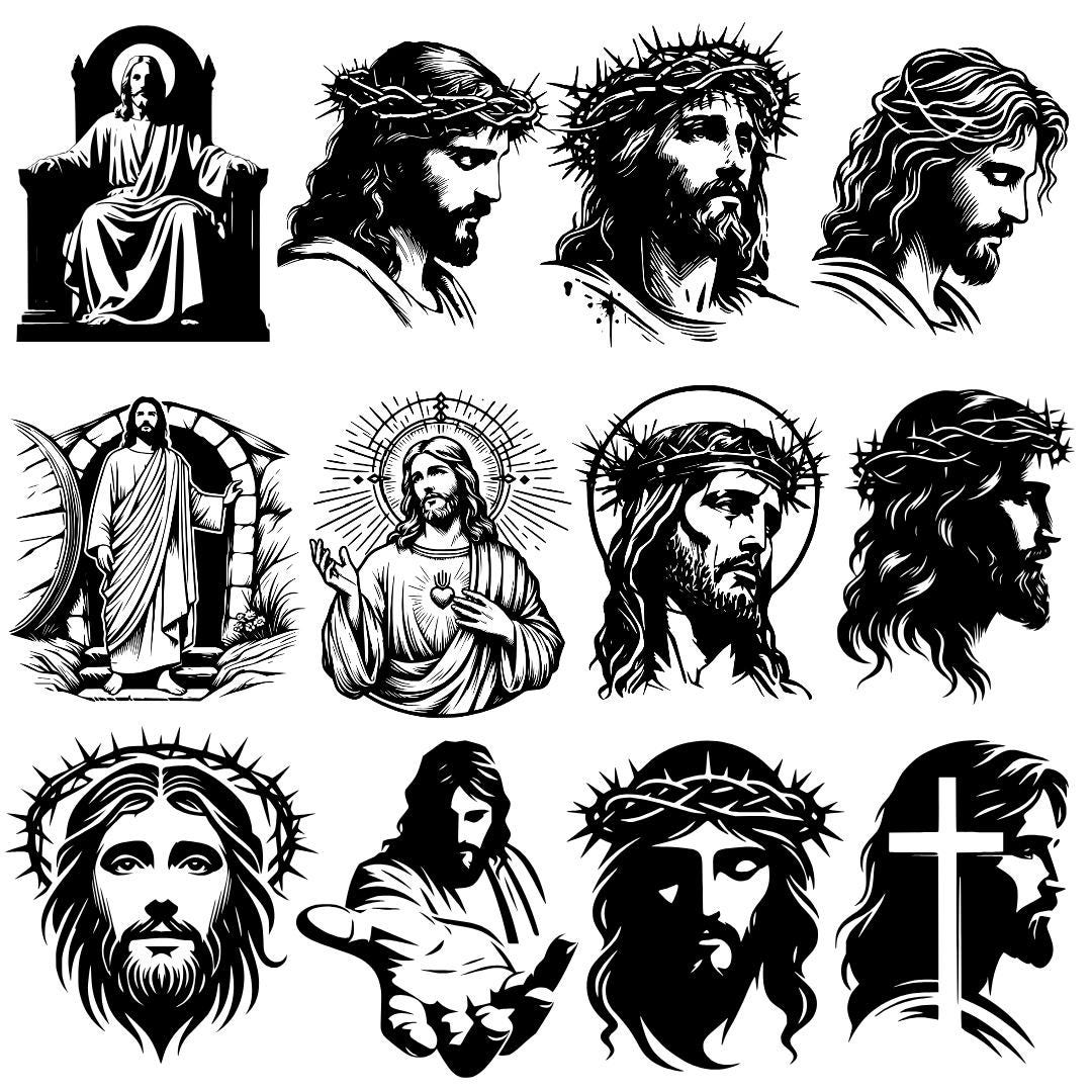 Jesus Christ svg, Jesus svg, Jesus face svg, Jesus silhouette svg, sacred heart svg, christian jesus svg, religious jesus svg, jesus line art svg, jesus portrait svg, crown of thorns svg, messiah svg, savior svg, jesus outline svg, crucifix jesus svg, catholic jesus svg, christian cricut files, jesus cut file, bible jesus art, holy jesus svg, jesus vector art