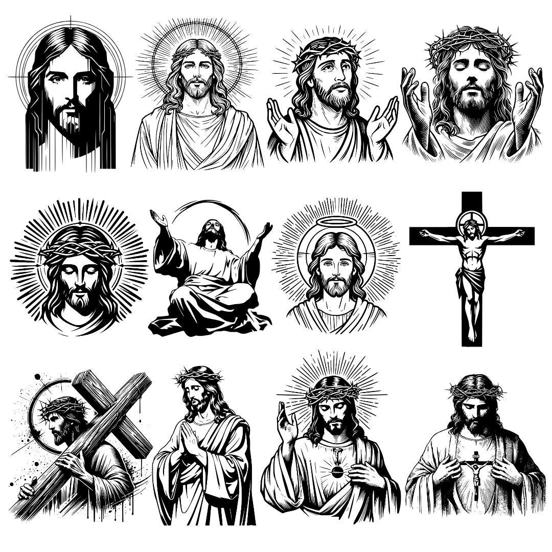 Jesus Christ svg, Jesus svg, Jesus face svg, Jesus silhouette svg, sacred heart svg, christian jesus svg, religious jesus svg, jesus line art svg, jesus portrait svg, crown of thorns svg, messiah svg, savior svg, jesus outline svg, crucifix jesus svg, catholic jesus svg, christian cricut files, jesus cut file, bible jesus art, holy jesus svg, jesus vector art